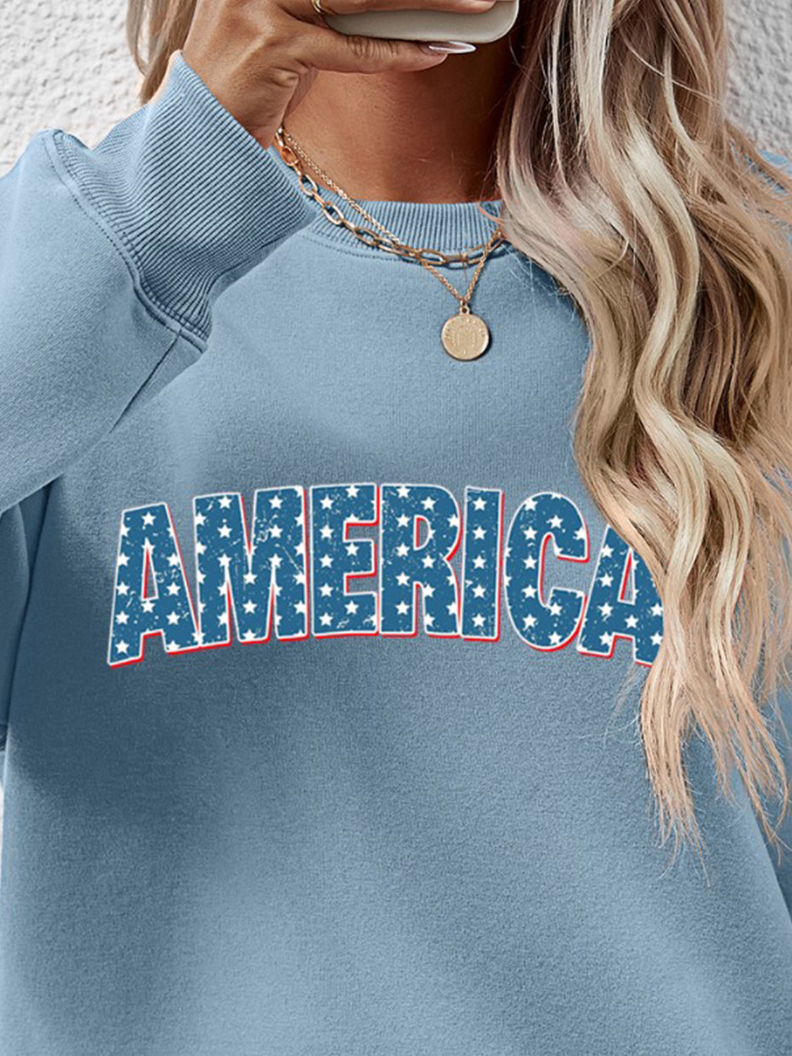 AMERICA Dropped Shoulder Sweatshirt