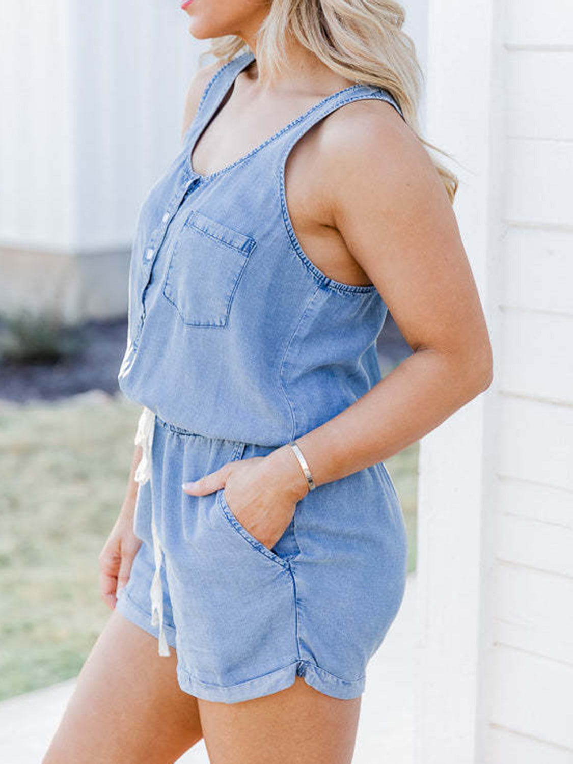 Sleeveless Denim Romper