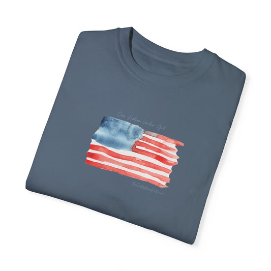 One Nation Under God Watercolor Tee