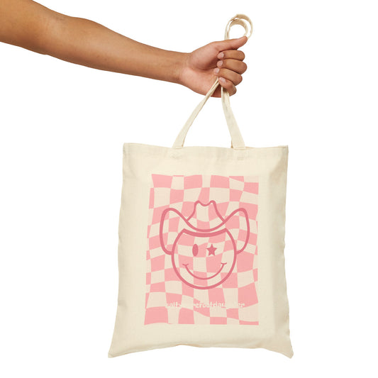 Preppy Happy Travels Cotton Canvas Tote