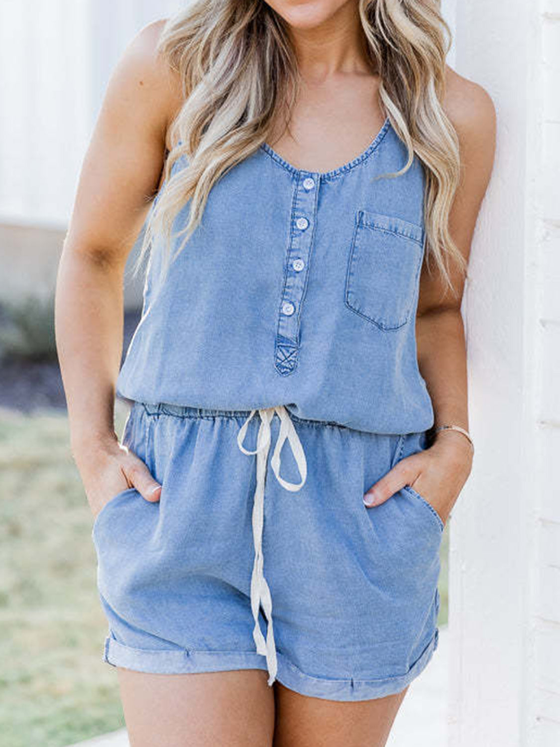 Sleeveless Denim Romper