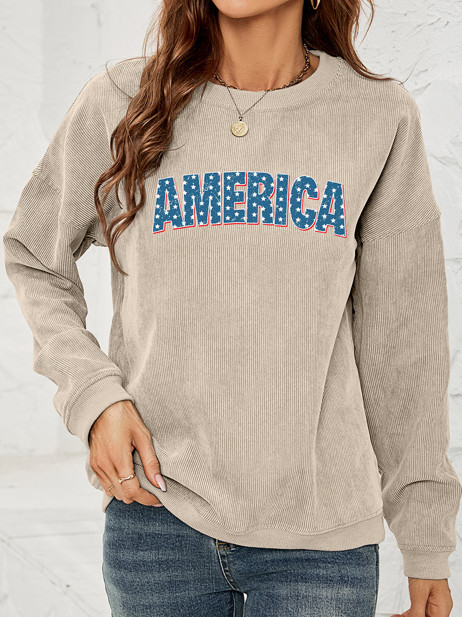 AMERICA Dropped Shoulder Sweatshirt