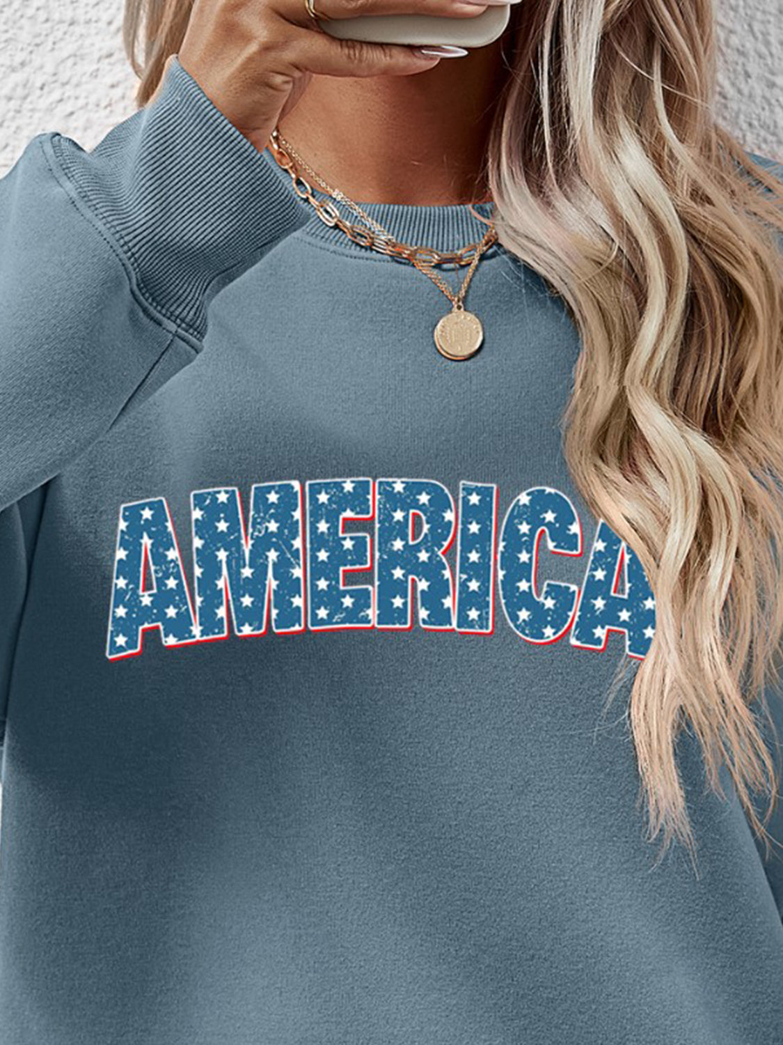 AMERICA Dropped Shoulder Sweatshirt