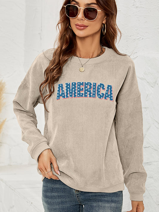 AMERICA Dropped Shoulder Sweatshirt