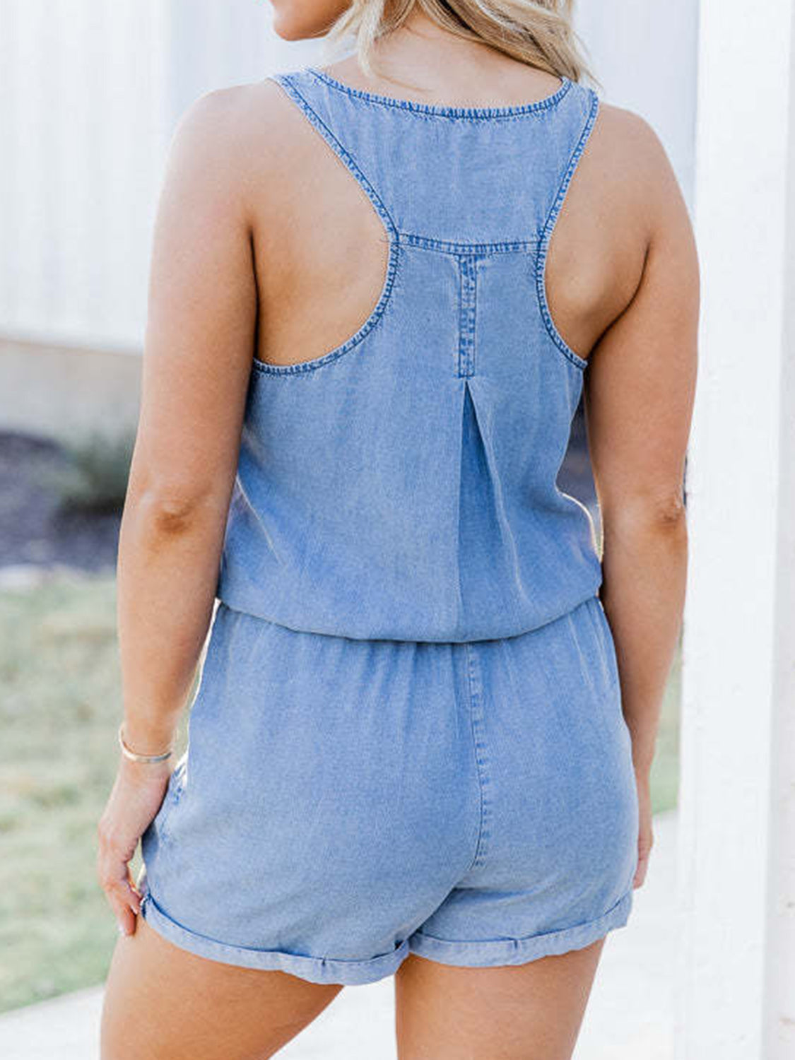 Sleeveless Denim Romper