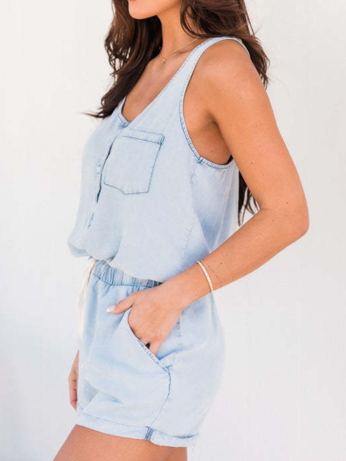 Sleeveless Denim Romper