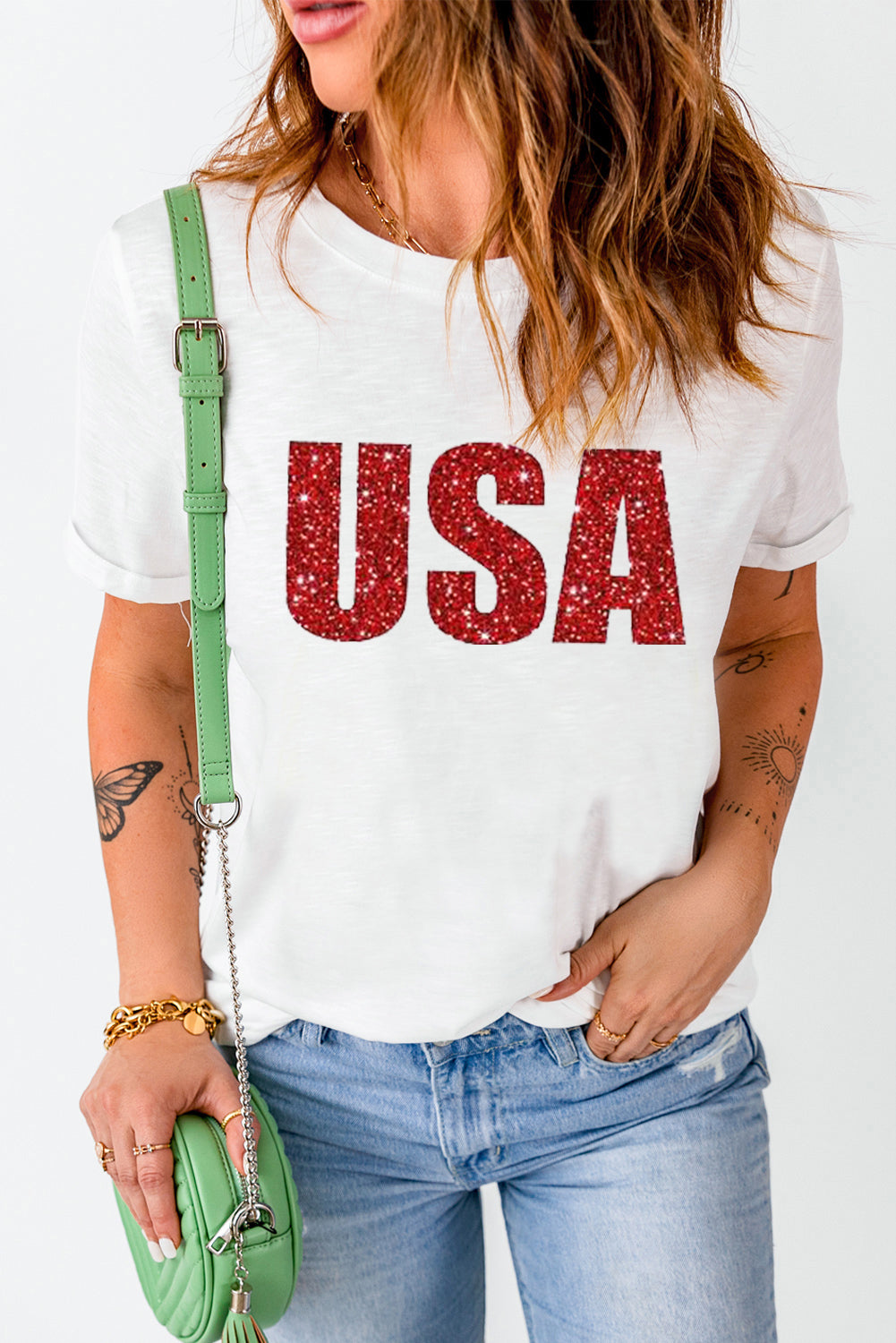 USA Round Neck Tee