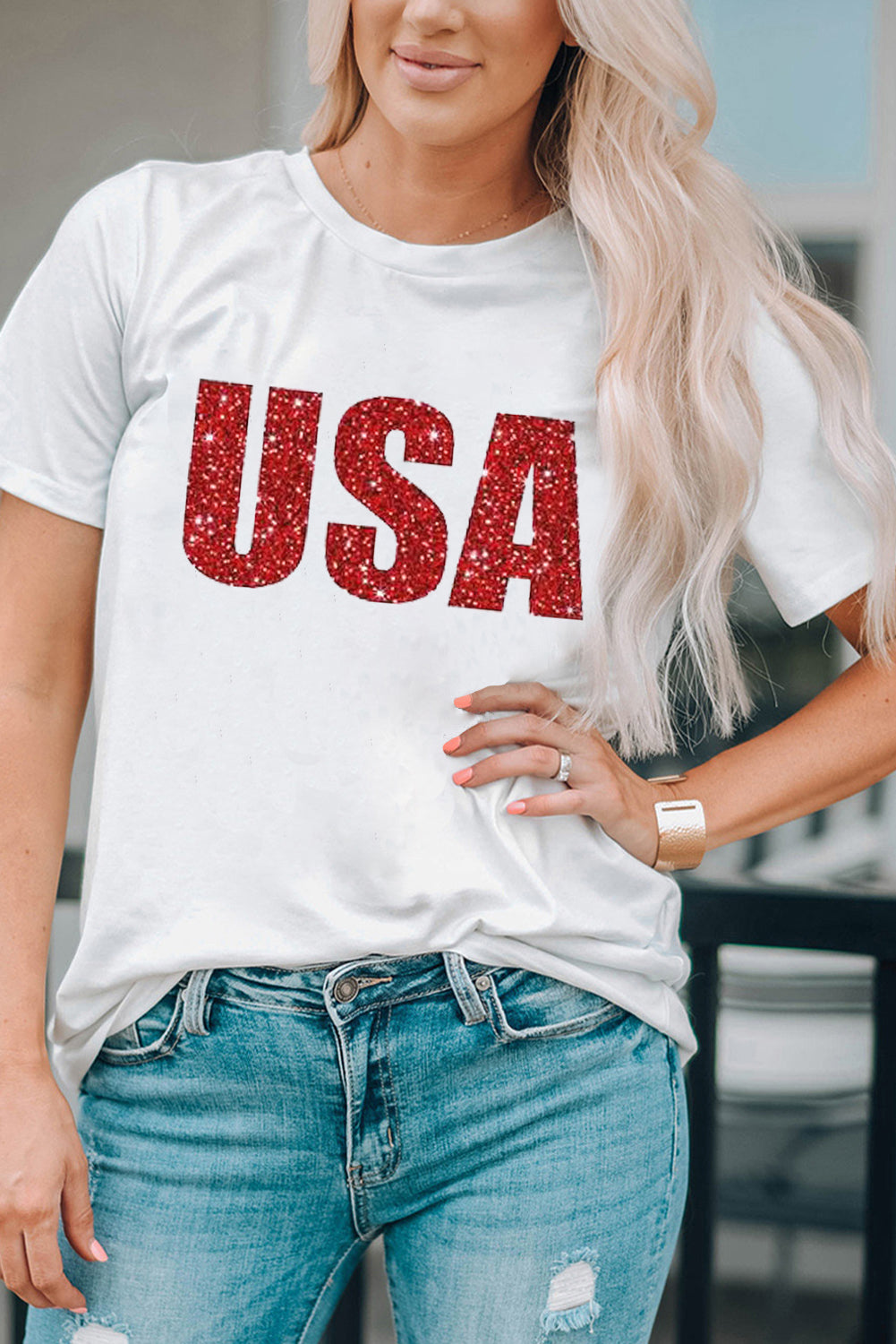 USA Round Neck Tee