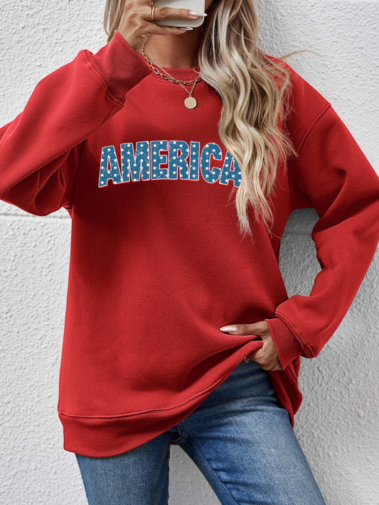 AMERICA Dropped Shoulder Sweatshirt